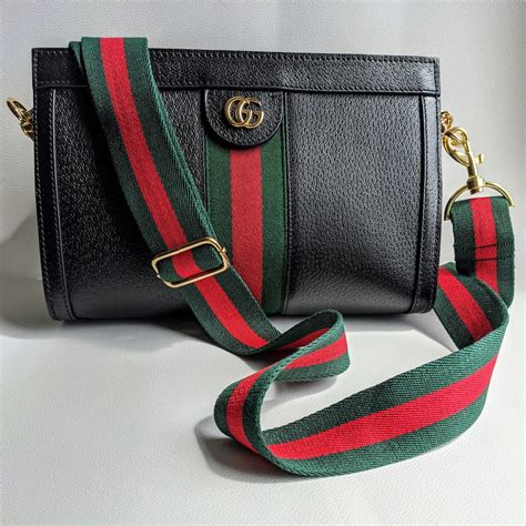 gucci strap purse black|Gucci guitar strap for purse.